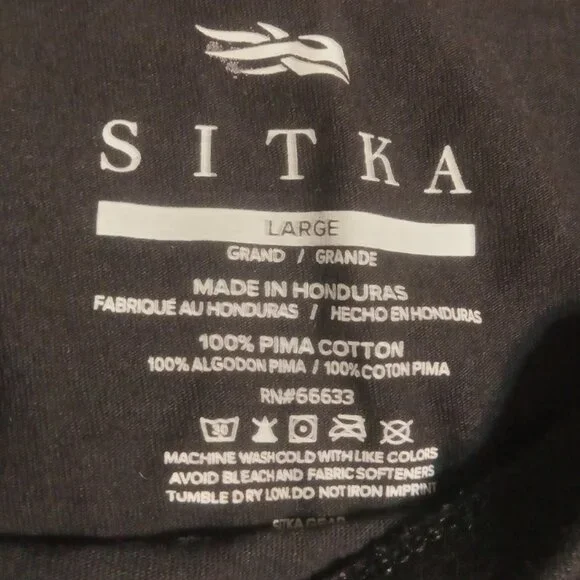 Sitka Men's Icon SS T Shirt Size L Black/Orange 600087 - Picture 4 of 7